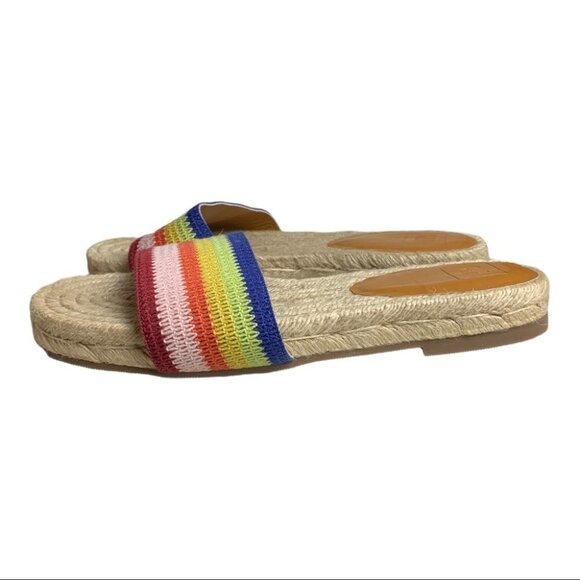 🌈 Gap Rainbow Slides Espadrille Sandals Multicolor Casual Pride Size 11 🌈 - Picture 2 of 8